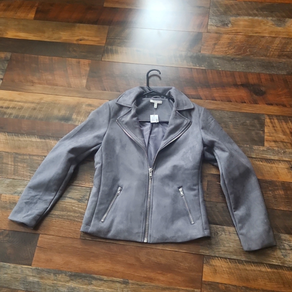 Maurices faux suede grey moto jacket